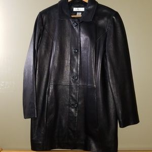 Preston & York Lamb Skin Black Leather Jacket Sz M